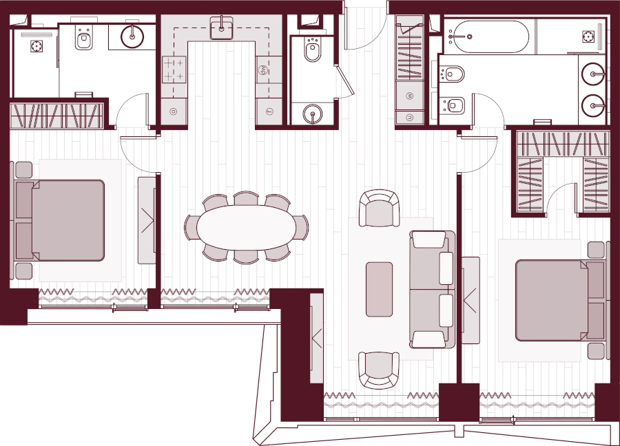 Трехкомнатные