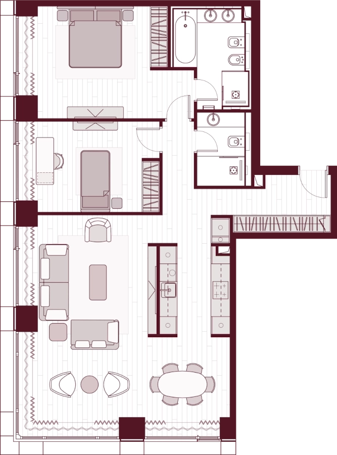 Трехкомнатные