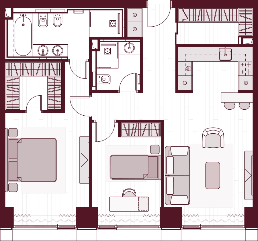 Трехкомнатные